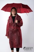 Marlux Bordo Puantiyeli Fiber 10 Telli Tam Otomatik Rüzgara Dayanıklı Şemsiye M24MAR718LC - 3