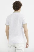 Slim Fit Polo Yaka Desenli Tişört - Sütlü Kahve - 6