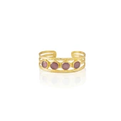 Kadir Jewellery 22 Ayar Altın Kaplama El İşçiliği Zirkon Taşlı Kadın Kaburga Bilezik - 6