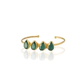 Kadir Jewellery 22 Ayar Altın Kaplama Zirkon Taşlı Ayarlanabilir Trend Bilezik - 2