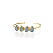 Kadir Jewellery 22 Ayar Altın Kaplama Zirkon Taşlı Ayarlanabilir Trend Bilezik - 12