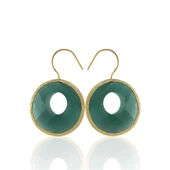 Kadir Jewellery 22 Ayar Altın Kaplama Kadın Taşlı Küpe -El İşçiliği Ve Hipoalerjenik Küpe - 2