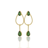 Kadir Jewellery 22 Ayar Altın Kaplama Kadın Sallantılı Küpe -El İşçiliği Ve Hipoalerjenik Küpe-E85 - 3