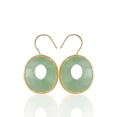 Kadir Jewellery 22 Ayar Altın Kaplama Kadın Taşlı Küpe -El İşçiliği Ve Hipoalerjenik Küpe - 4