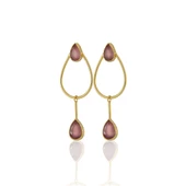 Kadir Jewellery 22 Ayar Altın Kaplama Kadın Sallantılı Küpe -El İşçiliği Ve Hipoalerjenik Küpe-E85 - 6
