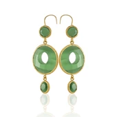 Kadir Jewellery 22 Ayar Altın Kaplama Kadın Sallantılı Küpe -El İşçiliği Ve Hipoalerjenik Küpe thumbnail 3