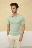 Erkek Fitilli Polo Yaka Triko T-Shirt - 3