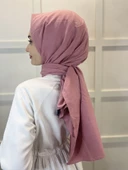 Pamuk Caz Şal, Eflatun Scarf Tek Renk Jazz Şal 1001  PUDRA - 3