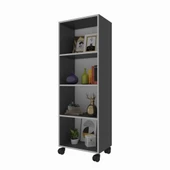 Kenzlife mutfak dolabı raziye 128*030*030 gri tekerlekli banyo evrak ofis ayakkabılık kiler - 1
