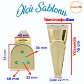 Nota Mobilya Kanepe Sehpa TV Ünitesi Koltuk Ayağı Baza Ayakları Altın Gold 16 cm thumbnail 2
