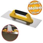 Metal Plastik Sap Sağlam Seramik Mala 50 cm Harç Derz Sıva Yüzey Düzleştirme Fugas Malası Saten - 1