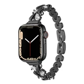 Apple Watch 7/8/9 45mm Kordon Taşlı İnce Metal Kordon 103 thumbnail 2