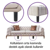 2 Adet Ayarlı Destek Ayağı 9.5 x 14.5cm Siyah Gizli Ayak M8 Civatalı İncediş Mobilya Kanepe Baza Koltuk - 4