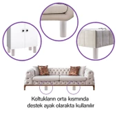 Silindir Destek Ayağı 15 cm Beyaz Gizli Ayak M8 Civatalı İnce Diş Mobilya Kanepe Baza Koltuk Ayakları - 4