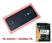 Huawei Uyumlu MATE 20 Lite Arka Pil Batarya Kapağı + PİL (LENSLİ CAM) SİYAH thumbnail 1