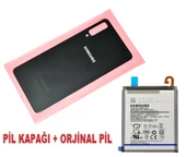 Tkgz Samsung Galaxy A7 A750 Arka Pil Batarya Kapağı + PİL (CAM) SİYAH thumbnail 1