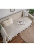 Natural Buldan Keteni Koltuk Örtüsü, Koltuk Şalı, Yatak Örtüsü - 4