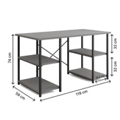 Eportatif 4 Raflı Çalışma Masası Çam 60x120 - 7