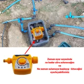 Elektronik Dijital Tek Çıkışlı Pilli Otomatik Sulama Ayarlı Zamanlayıcısı Bahçe Su Temizleme - 3