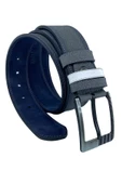 Gri Suni Deri Çift Dikişli 3 Köprülü Model 4.5 Cm.lik Unisex Spor Kemer - 4515-10 thumbnail 1