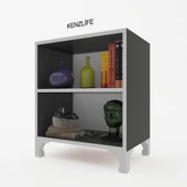 Kenzlife kitaplık tuğçe 048*040*020 gri ayaklı mutfak dolabı banyo ofis ayakkabılık kiler thumbnail 1
