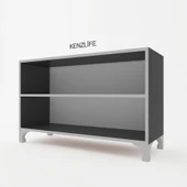 Kenzlife kitaplık tuğçe 048*090*020 gri ayaklı mutfak dolabı banyo ofis ayakkabılık kiler thumbnail 6