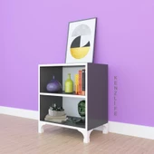 Kenzlife kitaplık tuğçe 068*030*020 gri ayaklı mutfak dolabı banyo ofis ayakkabılık kiler thumbnail 6