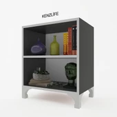 Kenzlife kitaplık tuğçe 068*030*020 gri ayaklı mutfak dolabı banyo ofis ayakkabılık kiler thumbnail 2