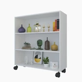 Kenzlife kitaplık beril 088X090X020 byz tekerlekli mutfak dolabı banyo ofis ayakkabılık kiler - 1