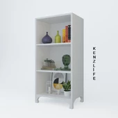 Kenzlife kitaplık tuğçe 108*030*020 byz ayaklı mutfak dolabı banyo ofis ayakkabılık kiler - 1