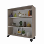Kenzlife kitaplık beril 108*090*020 crd tekerlekli mutfak dolabı banyo ofis ayakkabılık kiler - 1