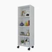 Kenzlife kitaplık beril 128*040*020 byz tekerlekli mutfak dolabı banyo ofis ayakkabılık kiler - 1