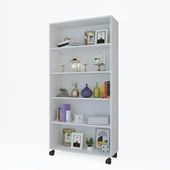Kenzlife kitaplık beril 168*090*020 byz tekerlekli mutfak dolabı banyo ofis ayakkabılık kiler - 1