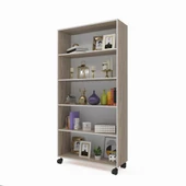 Kenzlife kitaplık beril 188*090*020 crd tekerlekli mutfak dolabı banyo ofis ayakkabılık kiler - 1