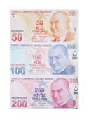 150 Adet Geçersiz Para 50 100 200 Türk Lirası Parti Şaka Düğün Parası Karışık TL - 1