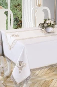 Lale Nakışlı Dantelli Masa Örtüsü Ve Runner 2 Parça thumbnail 6