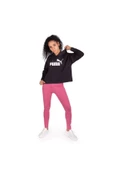 Puma Ess Cropped Logo Hoodie - Siyah Pembe Sweatshirt - 586870 01 - 2