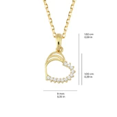 14 Ayar Taşlı Kalp Altın Kolye 1,72 gr thumbnail 2
