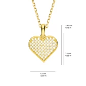 14 Ayar Kalp Taşlı Altın Kolye 2,1 gr thumbnail 2