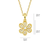 14 Ayar Taşlı Papatya Altın Kolye 2,17 gr thumbnail 2