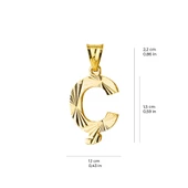 14 Ayar Altın Ç Harfi Kolye Ucu 0.64 gr - 5