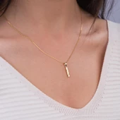 14 Ayar Altın İ Harfi Kolye Ucu 0.42 gr thumbnail 3