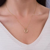 14 Ayar Altın O Harfi Kolye Ucu 0.63 gr thumbnail 2