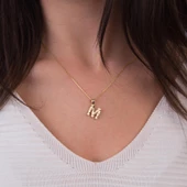 14 Ayar Altın M Harfi Kolye Ucu 0.96 gr - 2