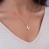 14 Ayar Altın N Harfi Kolye Ucu 0.62 gr thumbnail 2