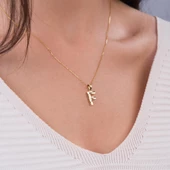 14 Ayar Altın F Harfi Kolye Ucu 0.56 gr thumbnail 3