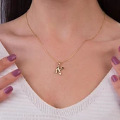 14 Ayar Altın K Harfi Kolye Ucu 0.64 gr thumbnail 2