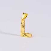 14 Ayar Altın L Harfi Kolye Ucu 0.45 gr - 1
