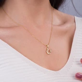 14 Ayar Altın Ü Harfi Kolye Ucu 0.69 gr thumbnail 3