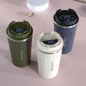 BUFFER® Paslanmaz Çelik Isı Yalıtımlı  Sızdırmaz Isı Ölçerli Dijital Ekranlı Kahve ve Çay Termosu - 6